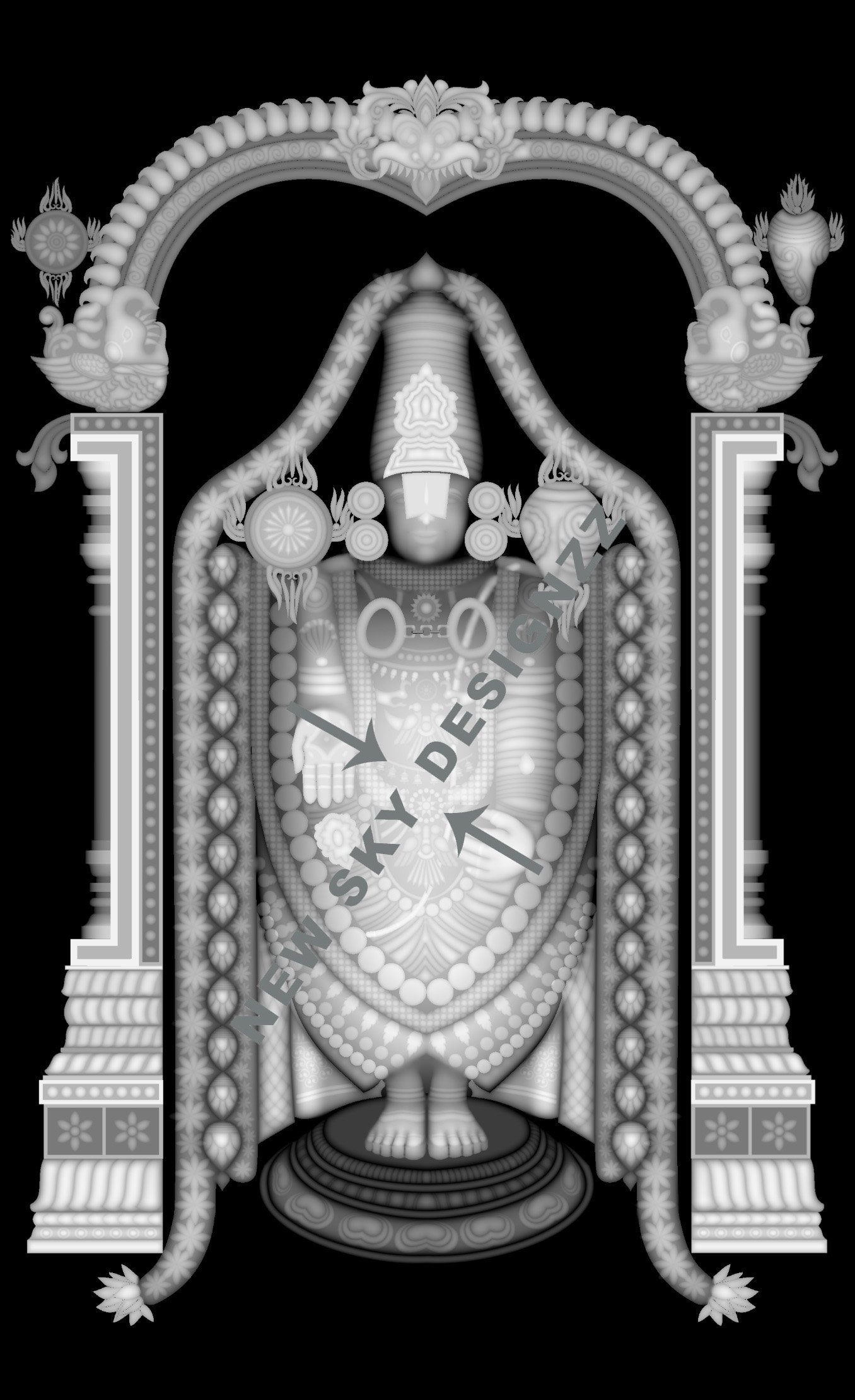 Artcam hindu lord tirupati design
